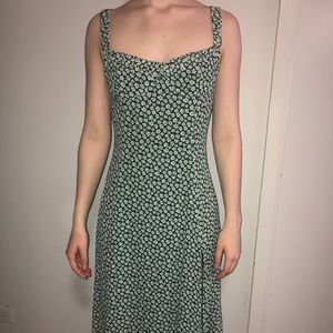 Reformation green floral dress